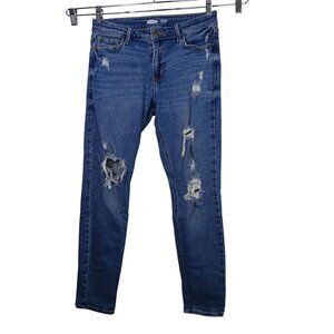 Old Navy Rockstar Super Skinny Mid-Rise Distressed Jeans Ripped Women Size 6